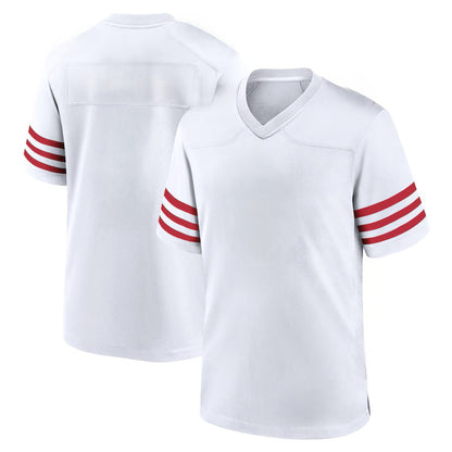 Custom Men's 49ers Red/White Exact Replica Football Jersey