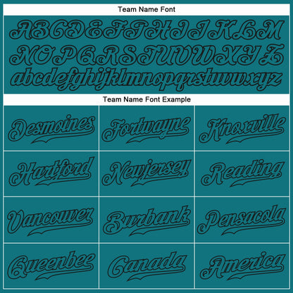 Custom Teal Teal-Black Authentic Baseball Jersey