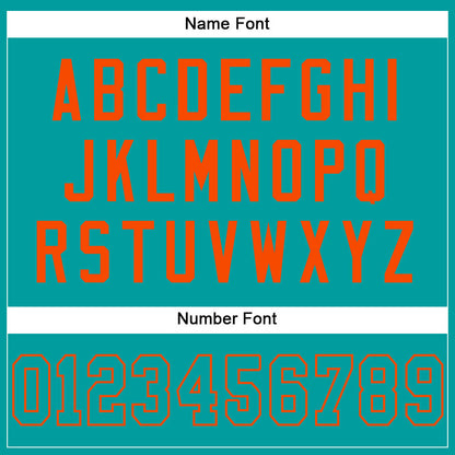Custom Aqua Aqua-Orange Mesh Authentic Football Jersey
