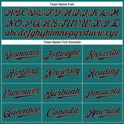 Custom Aqua Navy-Old Gold Authentic Sleeveless Baseball Jersey