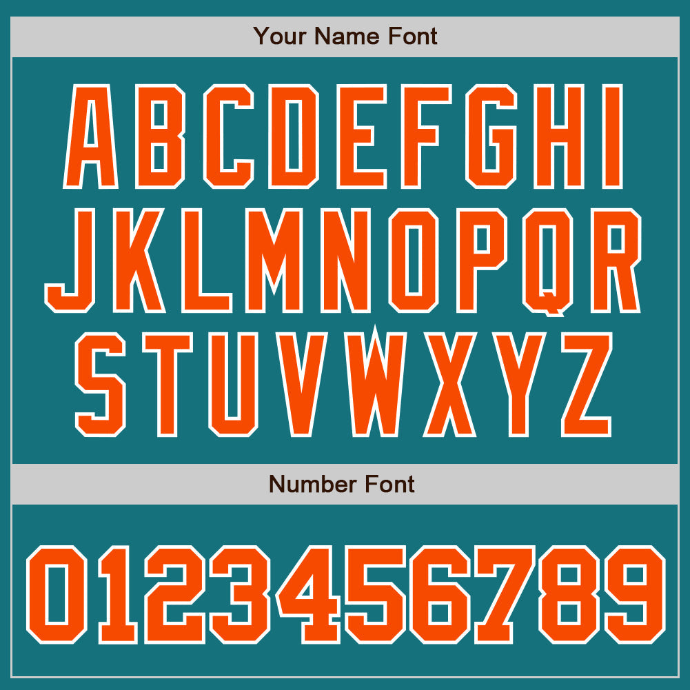 Custom Teal Orange-White Authentic Baseball Jersey