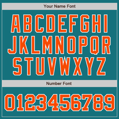 Custom Teal Orange-White Authentic Baseball Jersey