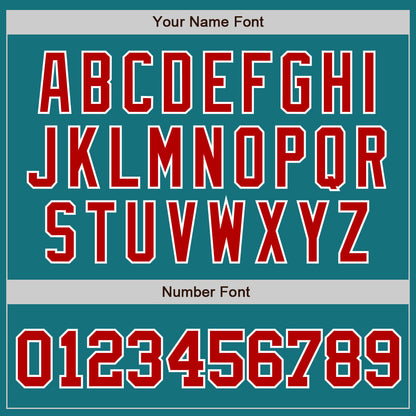 Custom Teal Red-White Authentic Baseball Jersey