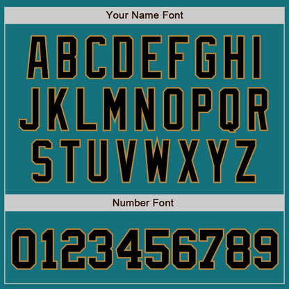 Custom Teal Black-Old Gold Authentic Baseball Jersey