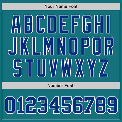 Custom Teal Royal-White Authentic Baseball Jersey