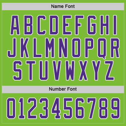 Custom Neon Green Purple-White Hockey Jersey
