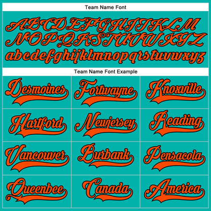 Custom Aqua Orange-Black Hockey Lace Neck Jersey