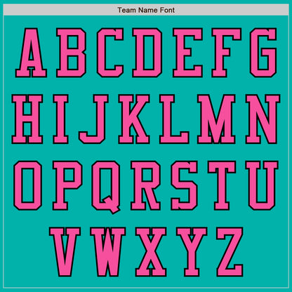 Custom Aqua Pink-Black Authentic Baseball Jersey