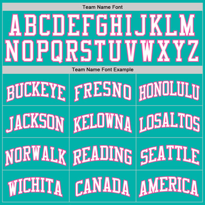 Custom Aqua White-Pink Authentic Basketball Jersey