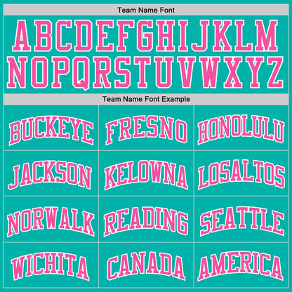 Custom Aqua Pink-White Authentic Basketball Jersey