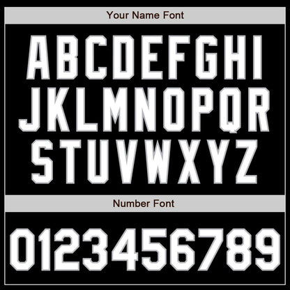 Custom Black White-Gray 3 Colors Arm Shapes Authentic Baseball Jersey