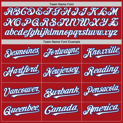 Custom Red White-Royal 3 Colors Arm Shapes Authentic Baseball Jersey