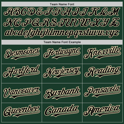 Custom Green Black-City Cream 3 Colors Arm Shapes Authentic Baseball Jersey