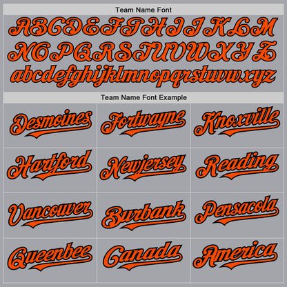 Custom Gray Orange-Black 3 Colors Arm Shapes Authentic Baseball Jersey