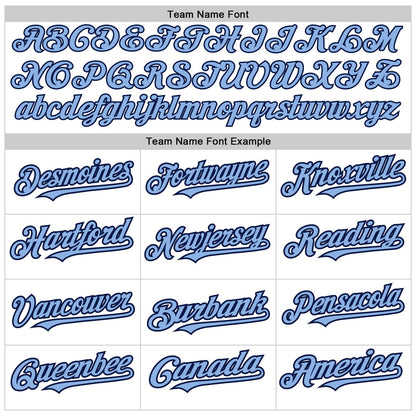 Custom White Light Blue-Navy 3 Colors Arm Shapes Authentic Baseball Jersey