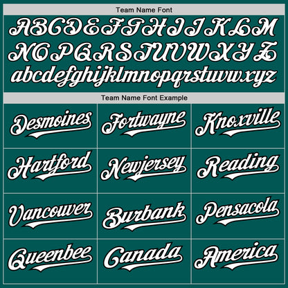 Custom Midnight Green White-Black 3 Colors Arm Shapes Authentic Baseball Jersey