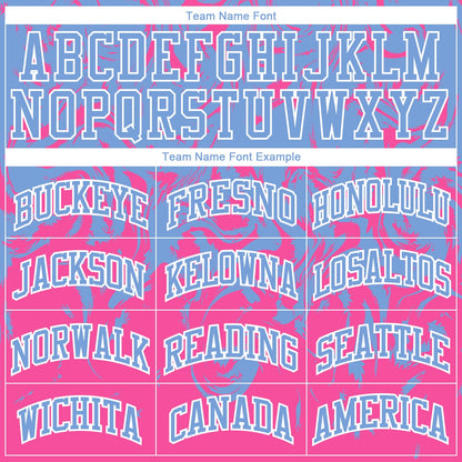 Custom Light Blue Pink-White Round Neck Sublimation Basketball Suit Jersey