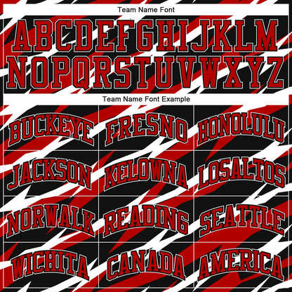 Custom Black Red-White Round Neck Sublimation Basketball Suit Jersey