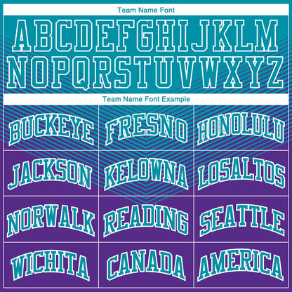 Custom Purple Teal-White Round Neck Sublimation Basketball Suit Jersey