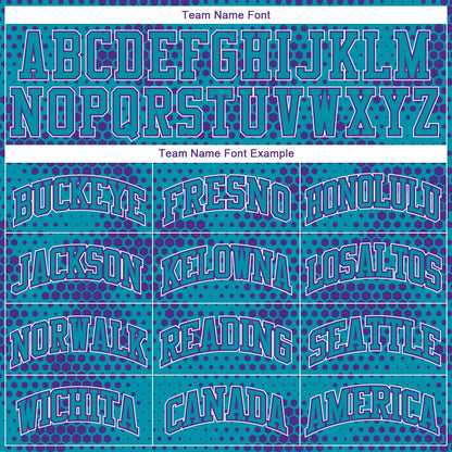 Custom Teal Purple-White Round Neck Sublimation Basketball Suit Jersey