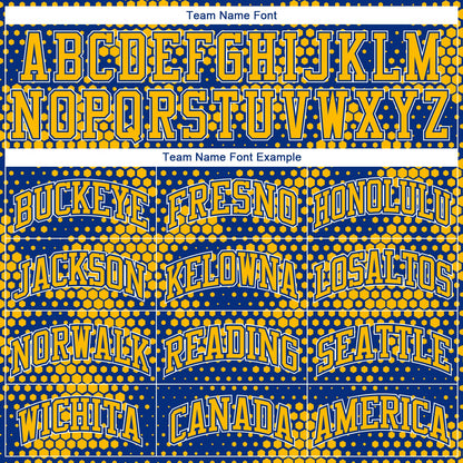 Custom Royal Gold-White Round Neck Sublimation Basketball Suit Jersey