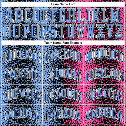 Custom Black Light Blue-Pink Animal Fur Print Round Neck Sublimation Basketball Suit Jersey