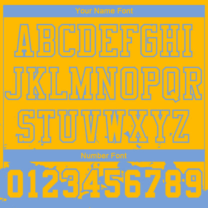 Custom Yellow Light Blue Color Splash Round Neck Sublimation Basketball Suit Jersey