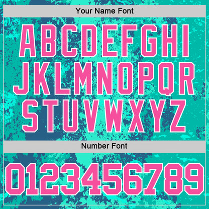 Custom Teal Pink Royal-White Splash Round Neck Sublimation Basketball Suit Jersey