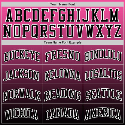 Custom Pink Black-White Fade Fashion Round Neck Sublimation Basketball Suit Jersey