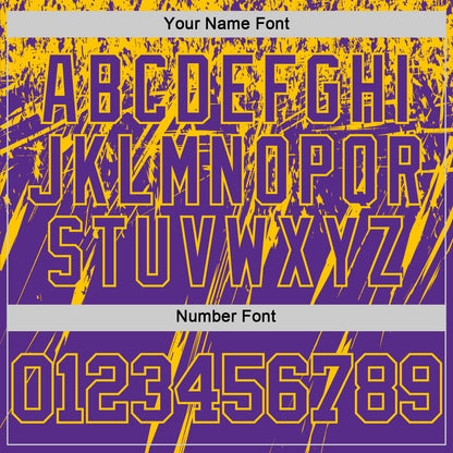 Custom Purple Yellow Splash Round Neck Sublimation Basketball Suit Jersey