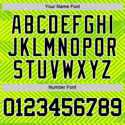 Custom Neon Green Black-White Line Round Neck Sublimation Basketball Suit Jersey