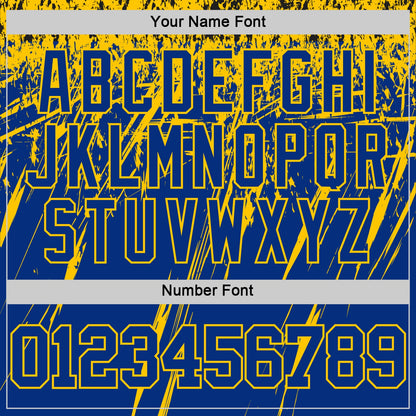 Custom Royal Yellow Splash Round Neck Sublimation Basketball Suit Jersey