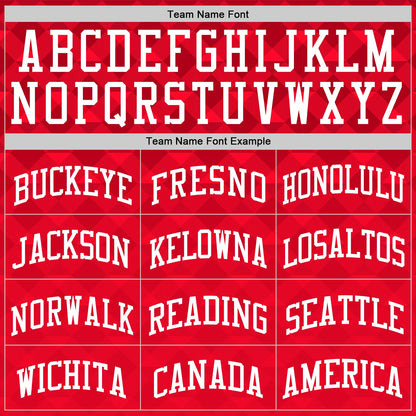 Custom Red White Geometric Shape Round Neck Sublimation Basketball Suit Jersey