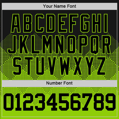 Custom Black Neon Green Gradient Square Shapes Round Neck Sublimation Basketball Suit Jersey