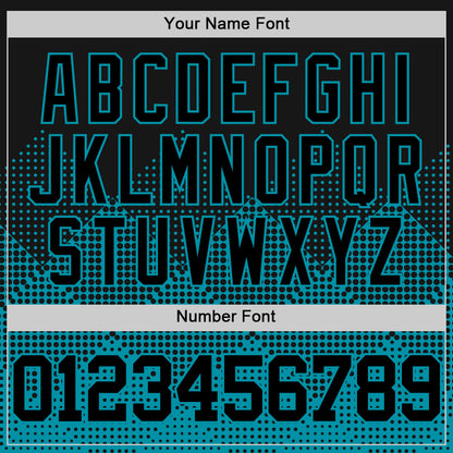 Custom Black Teal Gradient Square Shapes Round Neck Sublimation Basketball Suit Jersey