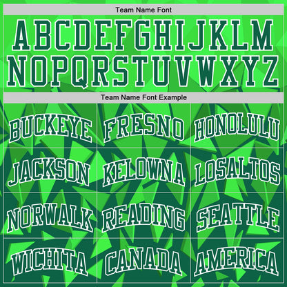 Custom Green Grass Green-White Geometric Shape Round Neck Sublimation Basketball Suit Jersey