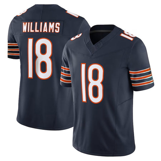 Custom Men's Bears Navy/White/Orange Exact Replica Football Jersey