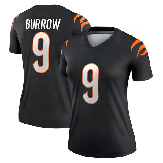 Custom Women's Bengals Black/Orange Exact Replica Football Jersey