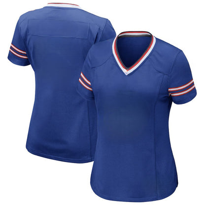 Custom Women's Bills Royal/White/Red Exact Replica Football Jersey