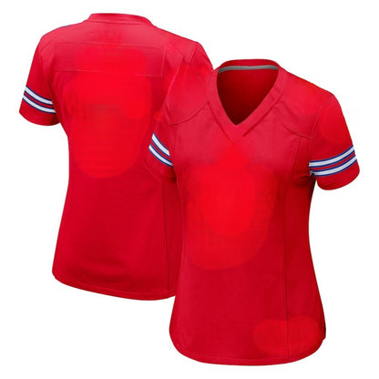 Custom Women's Bills Royal/White/Red Exact Replica Football Jersey