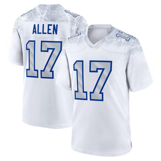 Custom Men's Bills White 2025 Rivalries Collection Exact Replica Football Jersey