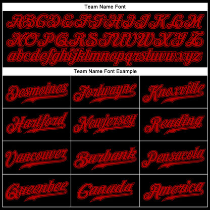 Custom Black Red Authentic Baseball Jersey