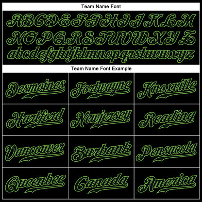 Custom Black Black-Neon Green Authentic Baseball Jersey