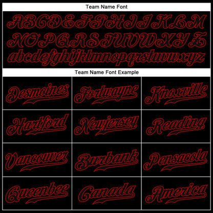 Custom Black Black-Red Authentic Baseball Jersey
