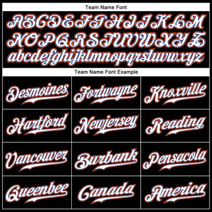 Custom Black White-Orange Authentic Baseball Jersey
