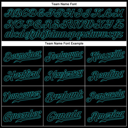 Custom Black Black-Teal Authentic Baseball Jersey