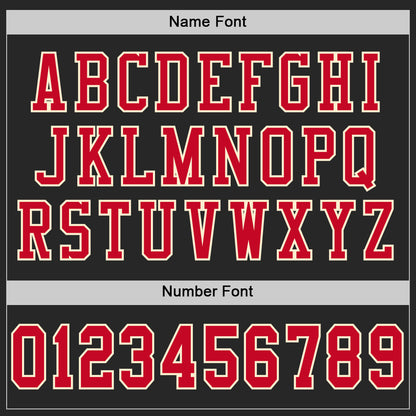 Custom Black Red-Cream Mesh Authentic Throwback Football Jersey