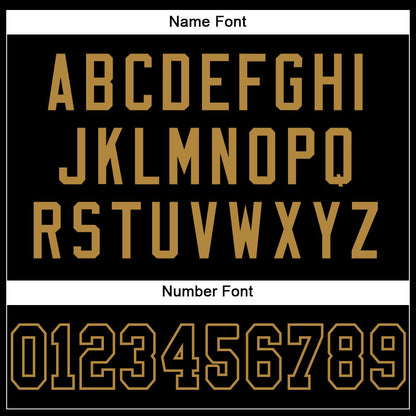 Custom Black Black-Old Gold Mesh Authentic Football Jersey