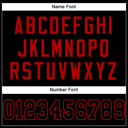 Custom Black Black-Red Mesh Authentic Football Jersey