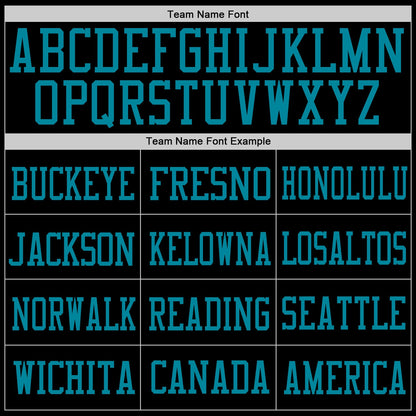 Custom Black Black-Teal Mesh Authentic Football Jersey